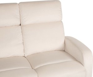 Beliani Sofa 2-osobowa welurowa z manualną funkcją relaksu biała VERDAL 7