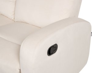 Beliani Sofa 2-osobowa welurowa z manualną funkcją relaksu biała VERDAL 8