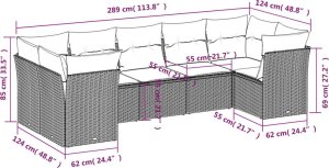 vidaXL vidaXL 7-cz. zestaw wypoczynkowy do ogrodu, z poduszkami, brązowy 3