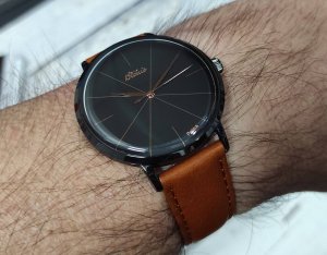 Zegarek Pan i Pani Gadżet Zegarek Błonie klasyczny Zodiak Karmel męski 3