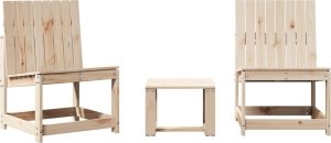 vidaXL vidaXL 3-cz. zestaw wypoczynkowy do ogrodu, lite drewno sosnowe 2