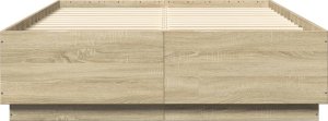 vidaXL vidaXL Rama łóżka, dąb sonoma, 140x200 cm, materiał drewnopochodny 4