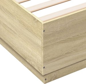 vidaXL vidaXL Rama łóżka, dąb sonoma, 140x200 cm, materiał drewnopochodny 7