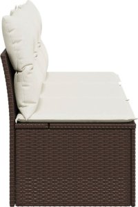 vidaXL Sofa ogrodowa z poduszkami, 3-osobowa, brązowa, polirattan 5