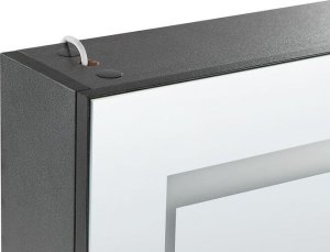 Beliani Szafka łazienkowa wisząca z lustrem LED 40 x 60 cm czarna MALASPINA 6