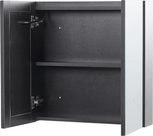 Beliani Szafka łazienkowa wisząca z lustrem LED 60 x 60 czarna CHABUNCO 4