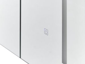 Beliani Szafka łazienkowa wisząca z lustrem LED 60 x 60 czarna CHABUNCO 9