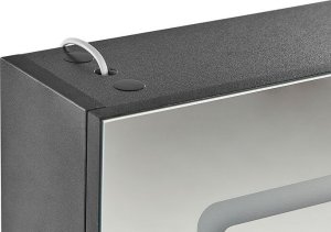 Beliani Szafka łazienkowa wisząca z lustrem LED 40 x 60 cm czarna CONDOR 6