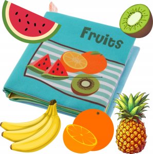 Canpol BOCIOLAND Miękka szeleszcząco - piszcząca książeczka FRUITS  5904501650946 4