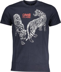 Cavalli Class NIEBIESKI T-SHIRT MĘSKI Z KRÓTKIM RĘKAWEM KLASY CAVALLI M 1