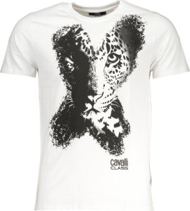 Cavalli Class T-SHIRT MĘSKI Z KRÓTKIM RĘKAWEM KLASY CAVALLI BIAŁY 2XL 1