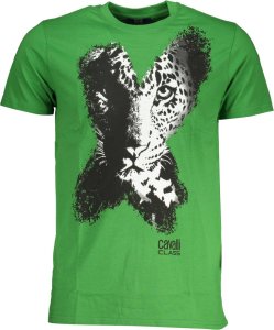 Cavalli Class ZIELONY T-SHIRT MĘSKI Z KRÓTKIM RĘKAWEM KLASY CAVALLI M 1