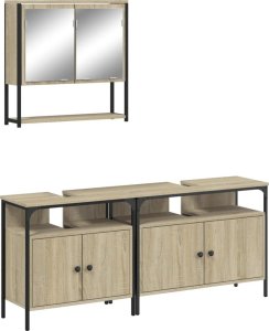 vidaXL vidaXL 3-cz. zestaw mebli łazienkowych, kolor dąb sonoma 2