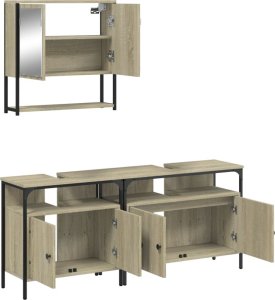 vidaXL vidaXL 3-cz. zestaw mebli łazienkowych, kolor dąb sonoma 6