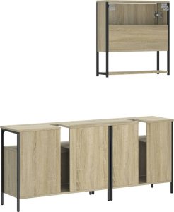 vidaXL vidaXL 3-cz. zestaw mebli łazienkowych, kolor dąb sonoma 8