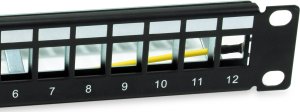 Equip Equip Patchpanel 12x Cat6A 10" FTP 1HE Keystone Montage   sw 4