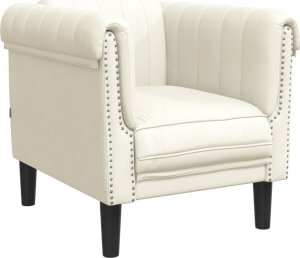 vidaXL Fotel, kremowy, tapicerowany aksamitem 2