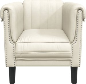 vidaXL Fotel, kremowy, tapicerowany aksamitem 4