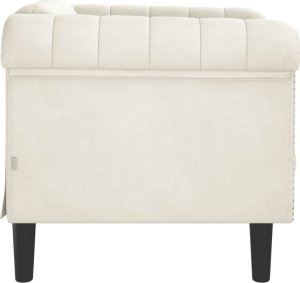 vidaXL Fotel, kremowy, tapicerowany aksamitem 5