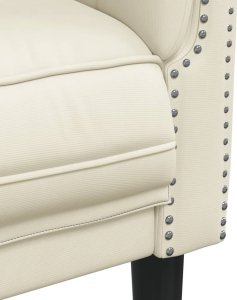 vidaXL Fotel, kremowy, tapicerowany aksamitem 7