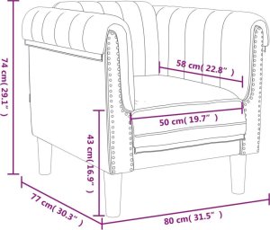 vidaXL Fotel, kremowy, tapicerowany aksamitem 9