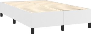 vidaXL Łóżko kontynentalne z materacem, białe, 120x190 cm, ekoskóra 4