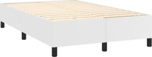 vidaXL Łóżko kontynentalne z materacem, białe, 120x190 cm, ekoskóra 4