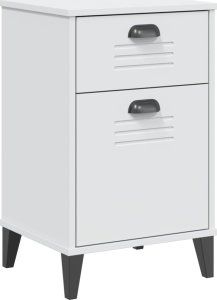 vidaXL Szafka nocna , biała, lite drewno sosnowe 2