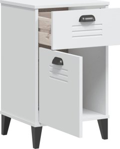 vidaXL Szafka nocna , biała, lite drewno sosnowe 5