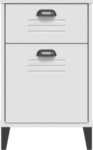 vidaXL Szafka nocna , biała, lite drewno sosnowe 6