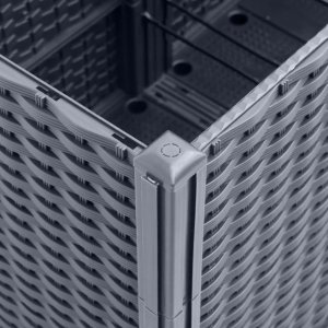 vidaXL Donica ogrodowa z kratką, szara, 160x160x140 cm, PP 7