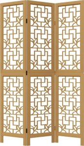 vidaXL Parawan pokojowy, 3-panelowy, lite drewno paulowni 4