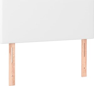 vidaXL Łóżko kontynentalne z materacem, białe, 120x190 cm, ekoskóra 7