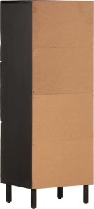 vidaXL Szafka, czarna, 40x33x110 cm, lite drewno mango 7