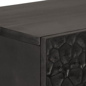 vidaXL Szafka, czarna, 40x33x110 cm, lite drewno mango 9