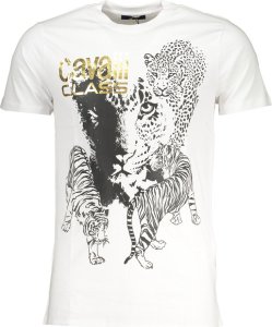 Cavalli Class T-SHIRT MĘSKI Z KRÓTKIM RĘKAWEM KLASY CAVALLI BIAŁY 2XL 1