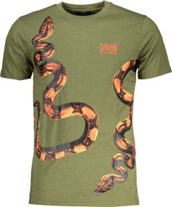 Cavalli Class ZIELONY T-SHIRT MĘSKI Z KRÓTKIM RĘKAWEM KLASY CAVALLI M 1