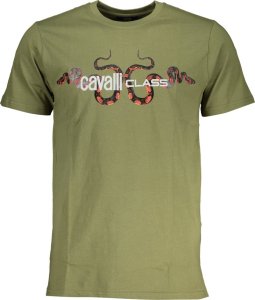 Cavalli Class ZIELONY T-SHIRT MĘSKI Z KRÓTKIM RĘKAWEM KLASY CAVALLI M 1