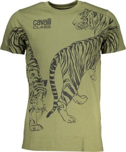 Cavalli Class ZIELONY T-SHIRT MĘSKI Z KRÓTKIM RĘKAWEM KLASY CAVALLI M 1