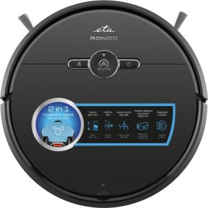 Robot sprzątający Eta ETA | Robot Vacuum Cleaner | Rondo ETA124490000 | Wet&Dry | Operating time (max) 100 min | Li-ion | 4000 mAh | Dust capacity 0.6 L | Juodas 1