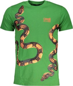 Cavalli Class ZIELONY T-SHIRT MĘSKI Z KRÓTKIM RĘKAWEM KLASY CAVALLI M 1