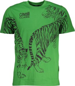 Cavalli Class ZIELONY T-SHIRT MĘSKI Z KRÓTKIM RĘKAWEM KLASY CAVALLI 2XL 1