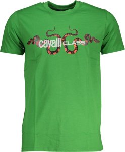 Cavalli Class ZIELONY T-SHIRT MĘSKI Z KRÓTKIM RĘKAWEM KLASY CAVALLI M 1