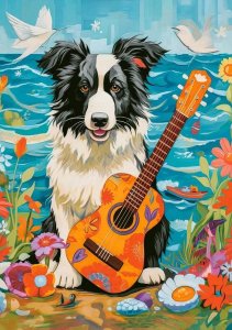 Castorland Puzzle 100 Collie, Guitar and the Sea CASTOR 1