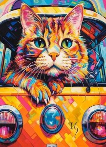 Castorland Puzzle 100 Cat Bus Travel CASTOR 1