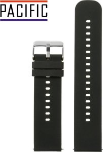 Pacific Pasek uniwersalny 18 mm silikonowy czarny, zapinka srebrna + teleskopy, U27 3