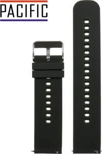 Pacific Pasek uniwersalny 18 mm silikonowy czarny, zapinka srebrna + teleskopy, U27 4