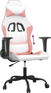 Fotel vidaXL vidaXL Fotel gamingowy, biało-różowy, sztuczna skóra 7