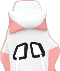 Fotel vidaXL vidaXL Fotel gamingowy, biało-różowy, sztuczna skóra 9