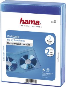 Hama Hama Blu-ray Disc Double Jewel Case, 3 pcs./pack, blue, 2 discs, Blue 1